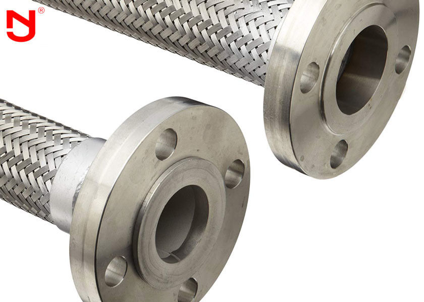 Çift Telli Metal Örgülü Hortum Çelik Kemer Ağı Her İki Uçlu Flanş Konnektörü Korozyona Dirençli